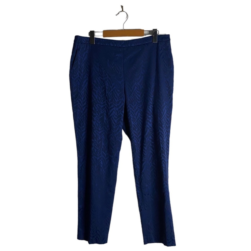 Melanie Lyne Women's Blue Patterned Ankle Pants